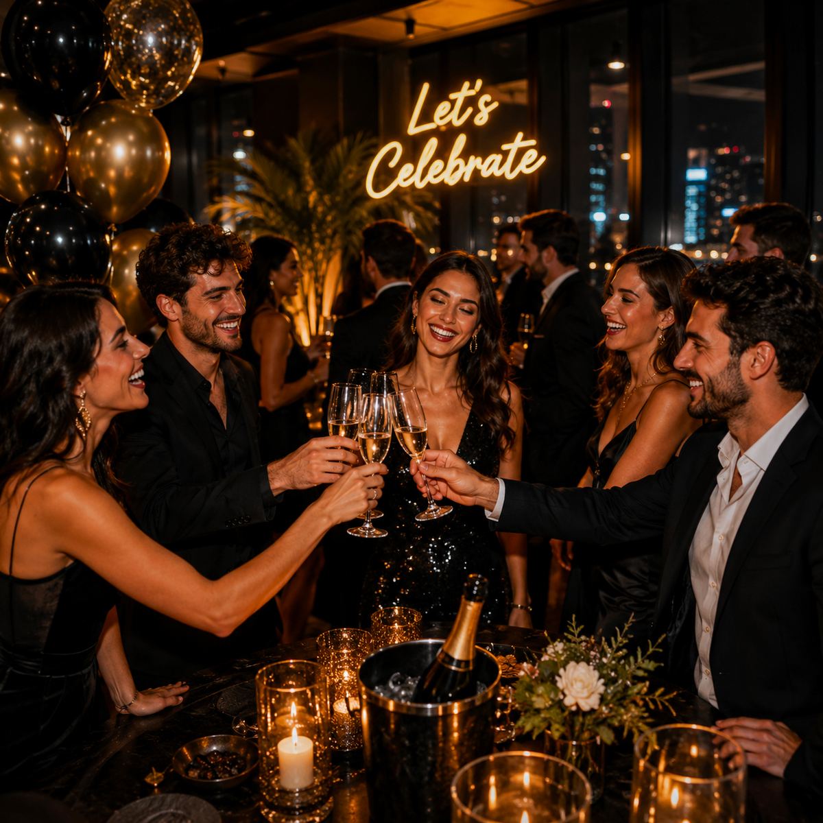 Festa privata a Milano in location esclusiva con brindisi, ospiti e atmosfera elegante serale